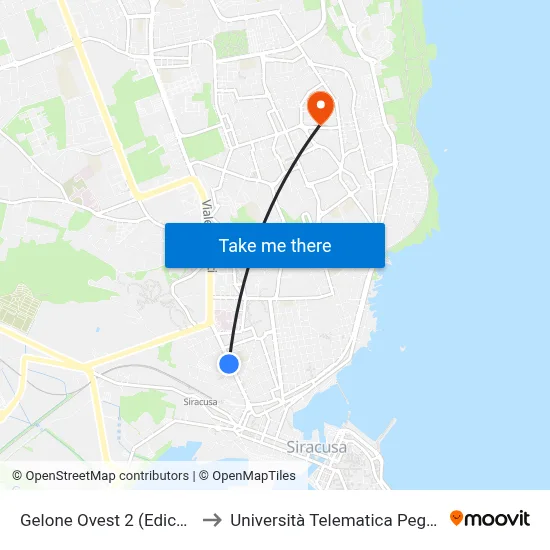 West Gelone 2 (Newsstand) to Pegaso Telematic University map