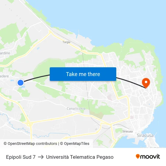 South Epipoli 7 to Pegaso Telematic University map