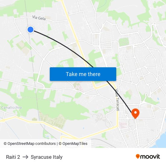 Raiti 2 to Syracuse Italy map