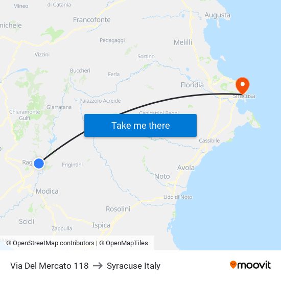 Via Del Mercato 118 to Syracuse Italy map