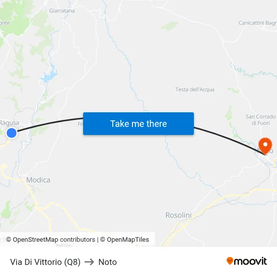 Via Di Vittorio (Q8) to Noto map