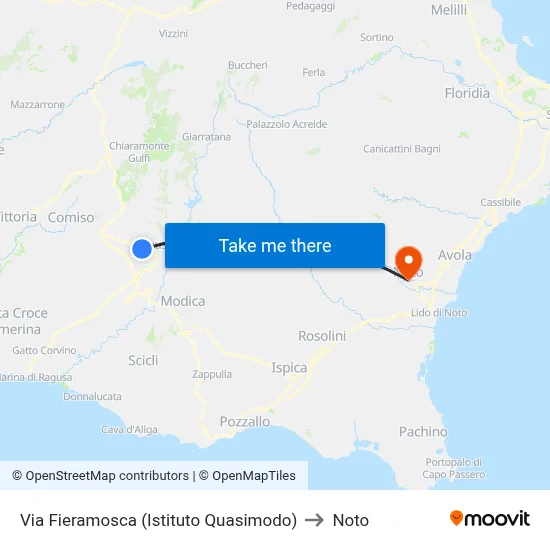 Fieramosca Street (Quasimodo Institute) to Noto map