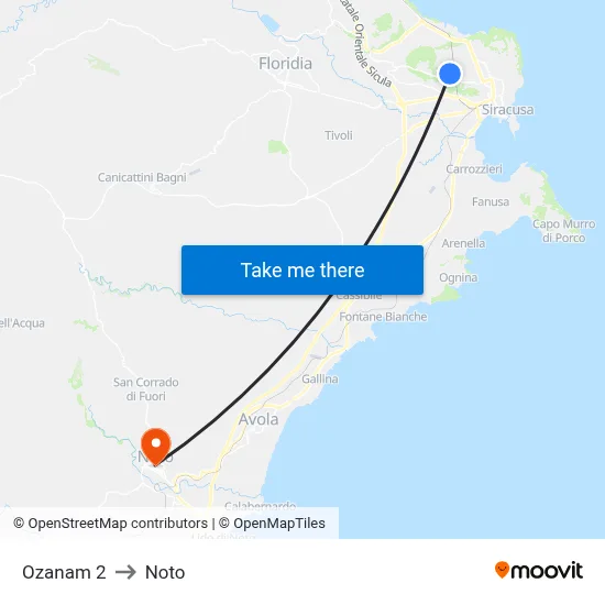 Ozanam 2 to Noto map