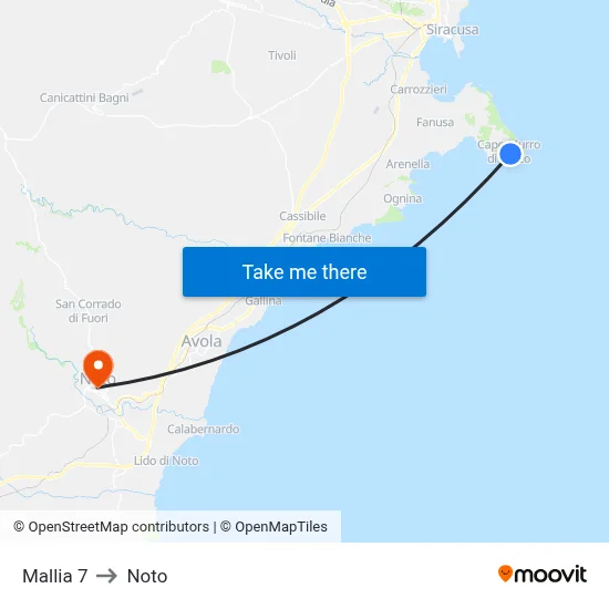 Mallia 7 to Noto map
