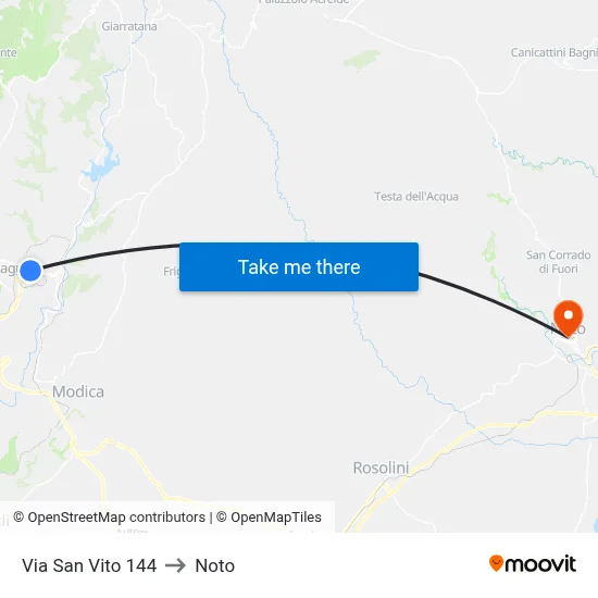 San Vito Street 144 to Noto map
