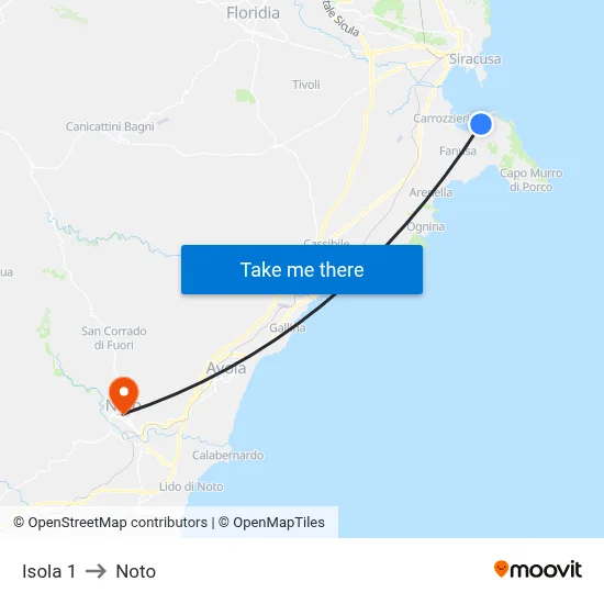 Island 1 to Noto map