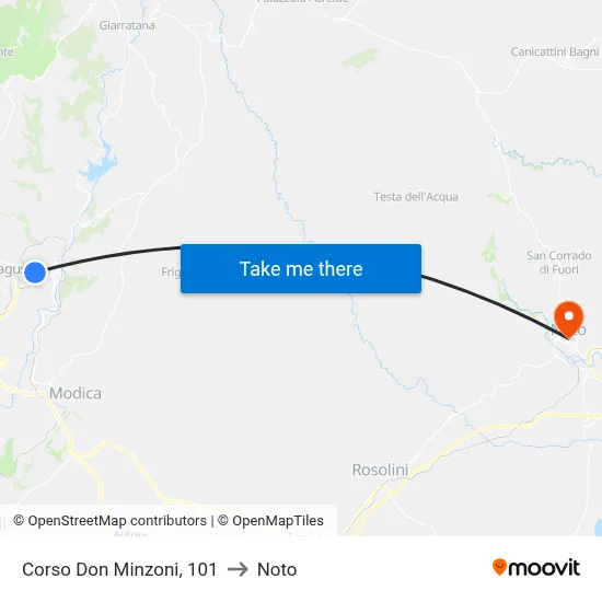 Corso Don Minzoni, 101 to Noto map