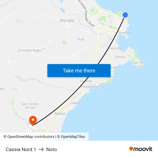 Cassia North 1 to Noto map