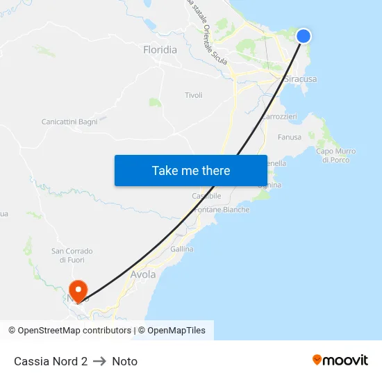 Cassia North 2 to Noto map