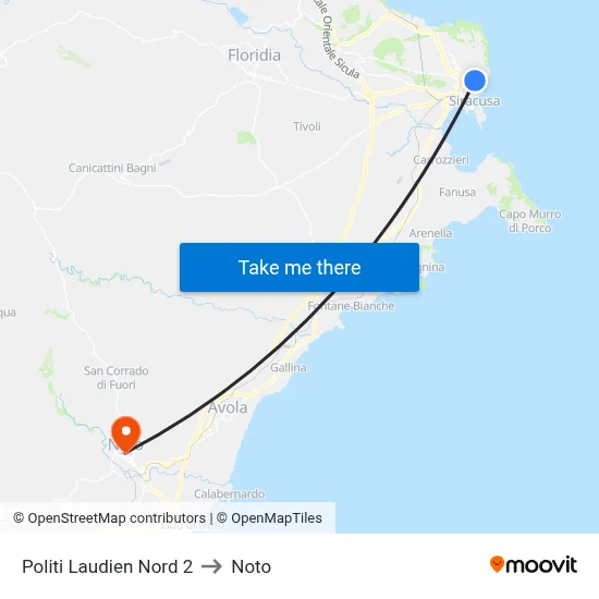 Politi Laudien North 2 to Noto map