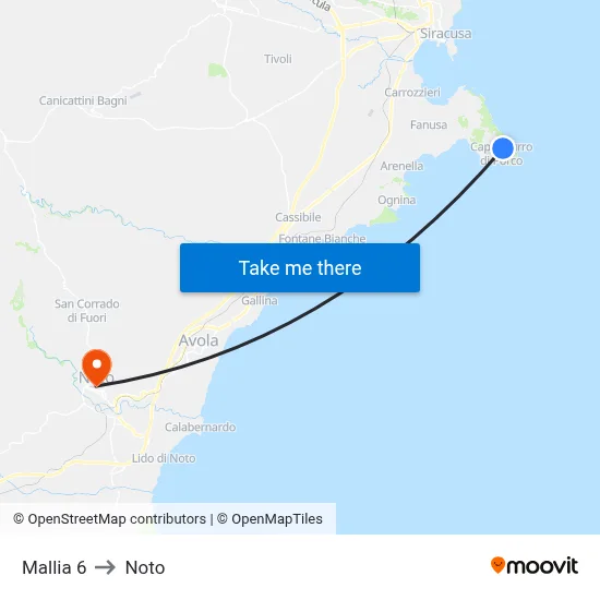 Mallia 6 to Noto map