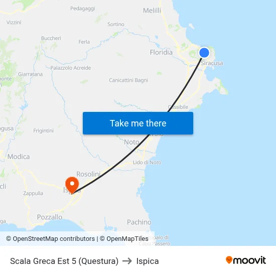 Scala Greca East 5 (Police Headquarters) to Ispica map