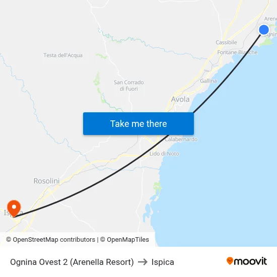 Ognina West 2 (Arenella Resort) to Ispica map