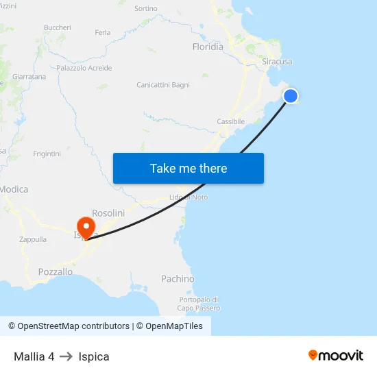 Mallia 4 to Ispica map