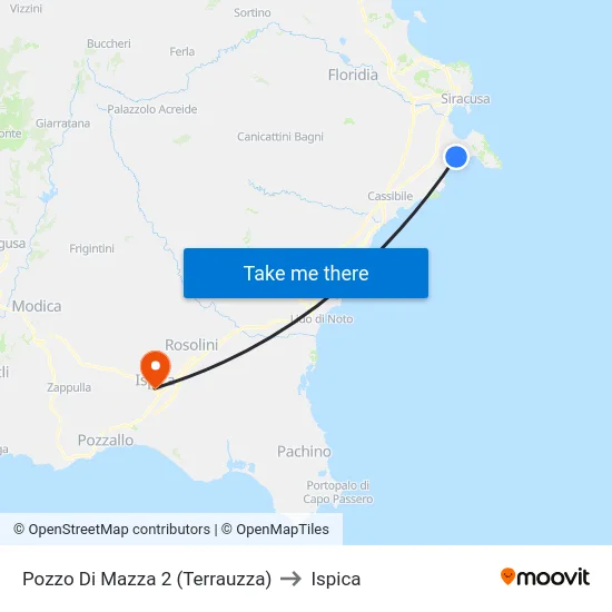 Pozzo Di Mazza 2 (Terrauzza) to Ispica map