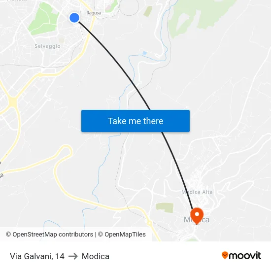 Via Galvani, 14 to Modica map