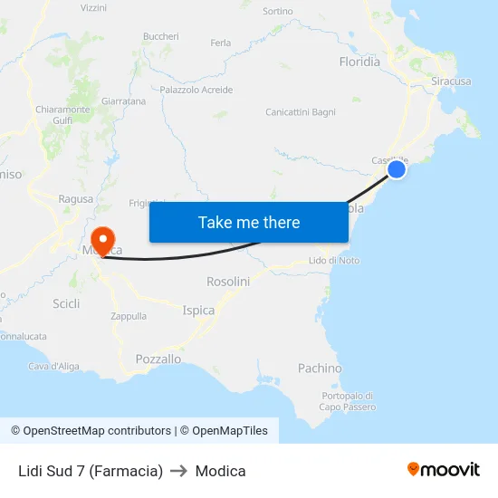 Lidi Sud 7 (Farmacia) to Modica map