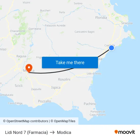 Lidi Nord 7 (Farmacia) to Modica map