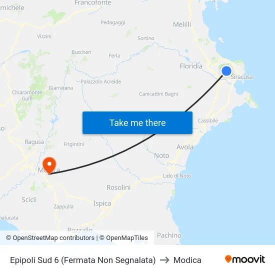 Epipoli Sud 6 (Fermata Non Segnalata) to Modica map
