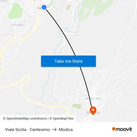 Viale Sicilia - Centesimo to Modica map