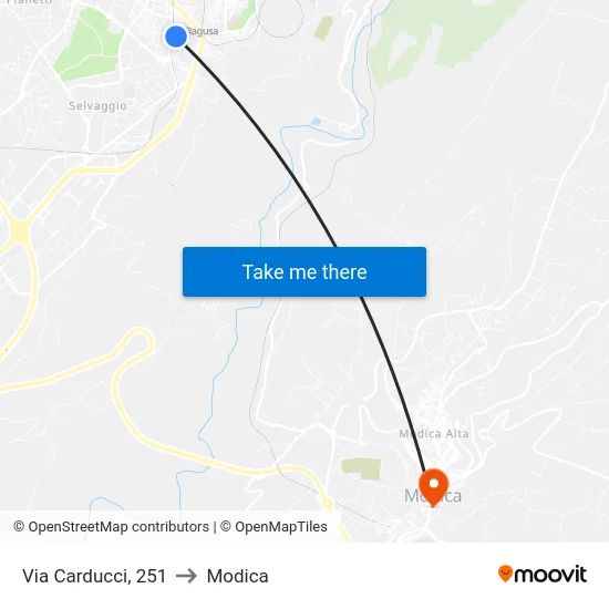 Via Carducci, 251 to Modica map