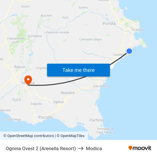 Ognina Ovest 2 (Arenella Resort) to Modica map