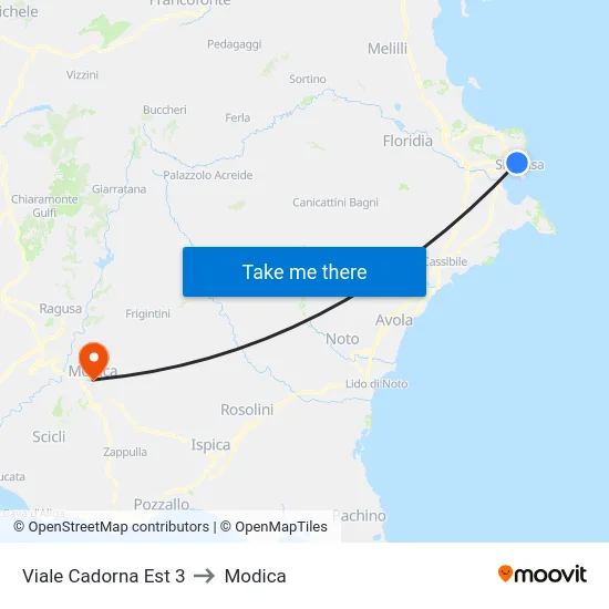Viale Cadorna Est 3 to Modica map