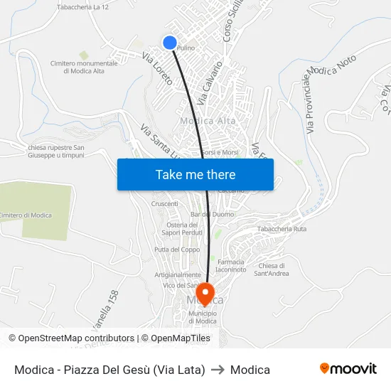 Modica - Piazza Del Gesù (Via Lata) to Modica map