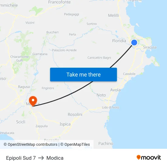 Epipoli Sud 7 to Modica map