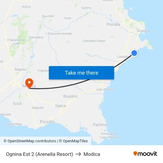 Ognina Est 2 (Arenella Resort) to Modica map