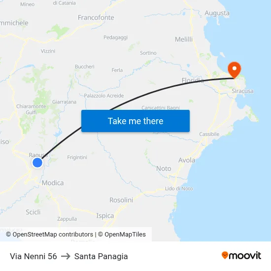 56 Nenni Street to Santa Panagia map