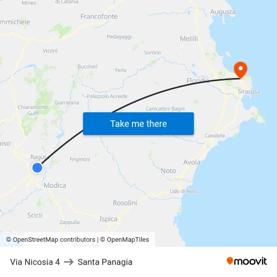 Via Nicosia 4 to Santa Panagia map