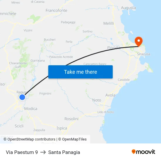 Via Paestum 9 to Santa Panagia map