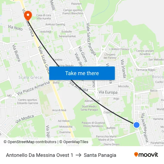 West Antonello Da Messina 1 to Santa Panagia map