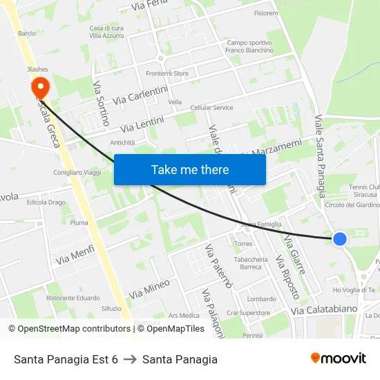 Santa Panagia East 6 to Santa Panagia map