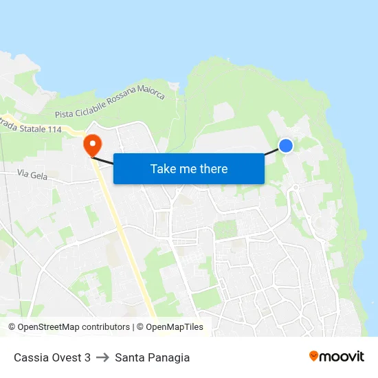 West Cassia 3 to Santa Panagia map