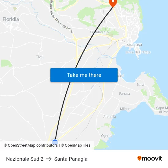 National South 2 to Santa Panagia map