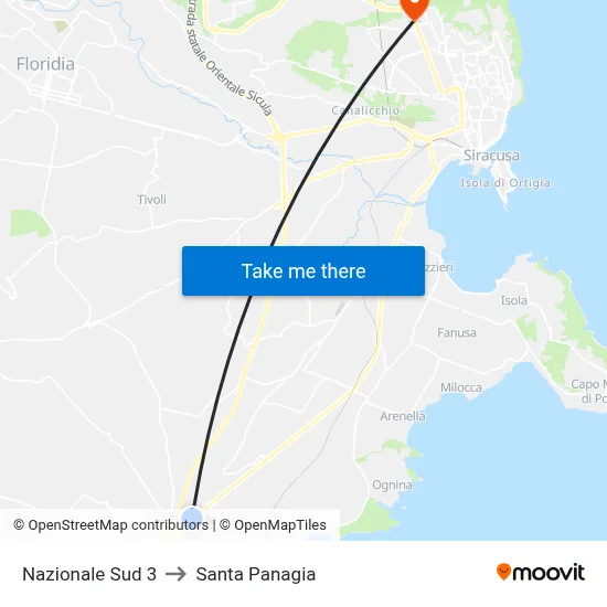 National South 3 to Santa Panagia map