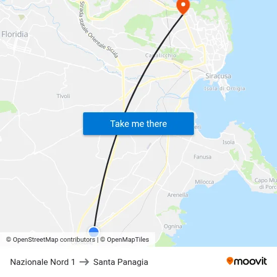 Nazionale North 1 to Santa Panagia map