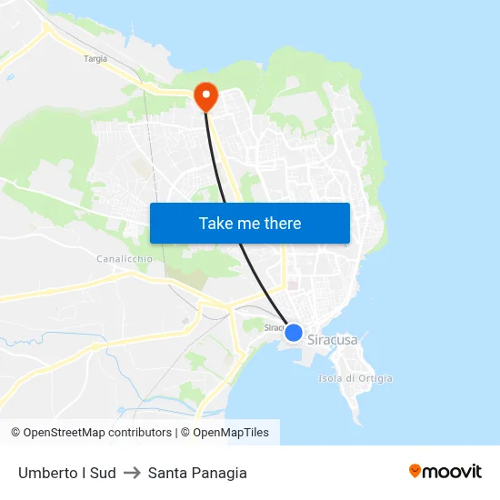 South Umberto I to Santa Panagia map