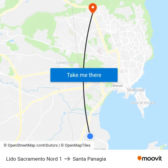 North Sacramento Beach 1 to Santa Panagia map