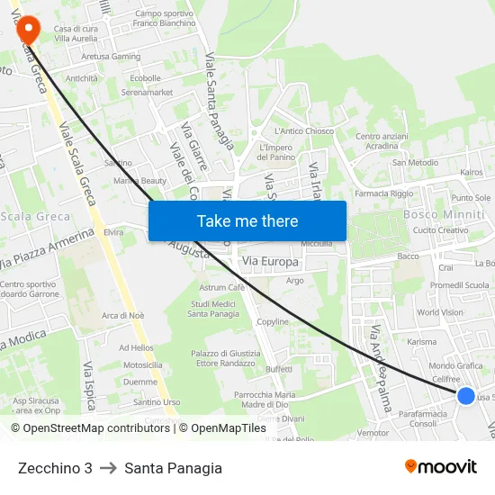 Zecchino 3 to Santa Panagia map