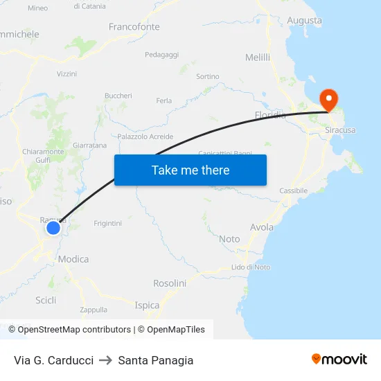 Via G. Carducci to Santa Panagia map