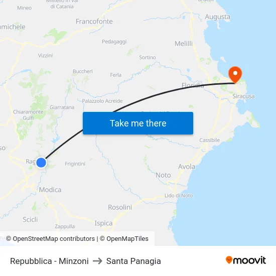 Repubblica - Minzoni to Santa Panagia map