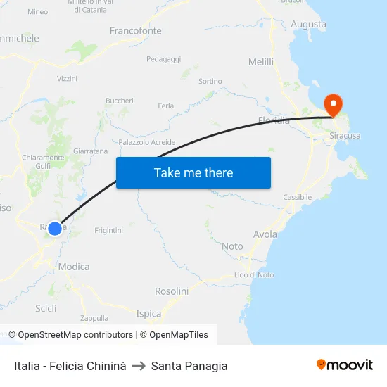 Italia - Felicia Chininà to Santa Panagia map