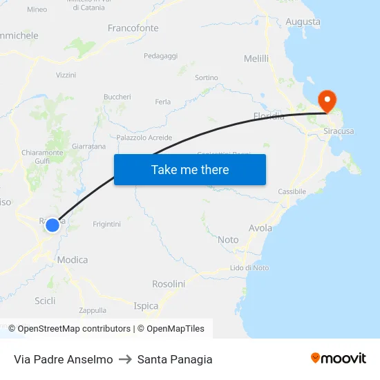 Via Padre Anselmo to Santa Panagia map