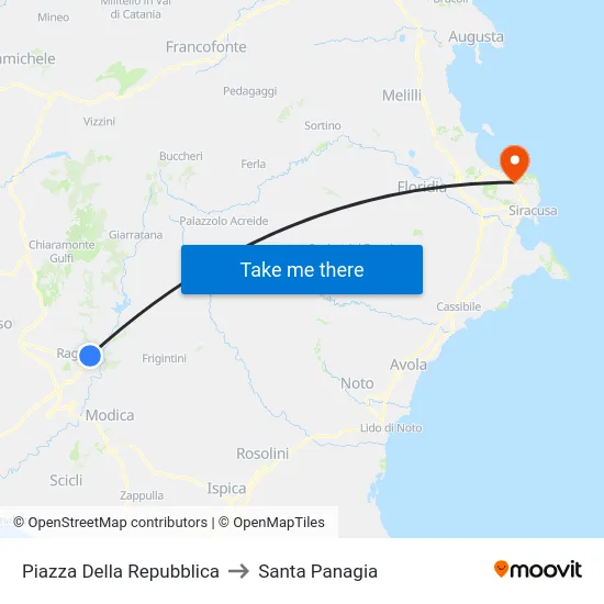 Piazza Della Repubblica to Santa Panagia map