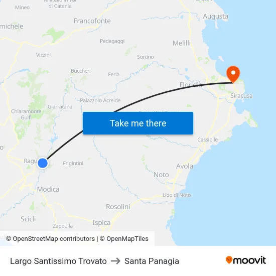 Holy Found Square to Santa Panagia map