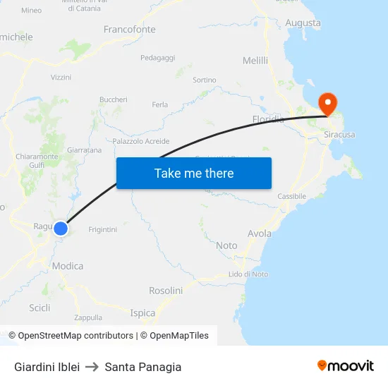 Giardini Iblei to Santa Panagia map