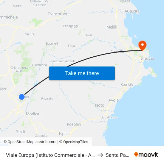 Viale Europa (Istituto Commerciale - Aeronautico) to Santa Panagia map
